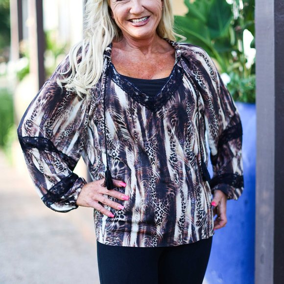 NWT Save The Faith Fiery Feline Boho Top - Picture 1 of 9